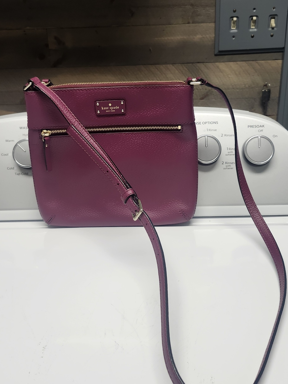 kate spade Berry Pink Leather Crossbody with Gold Hardware